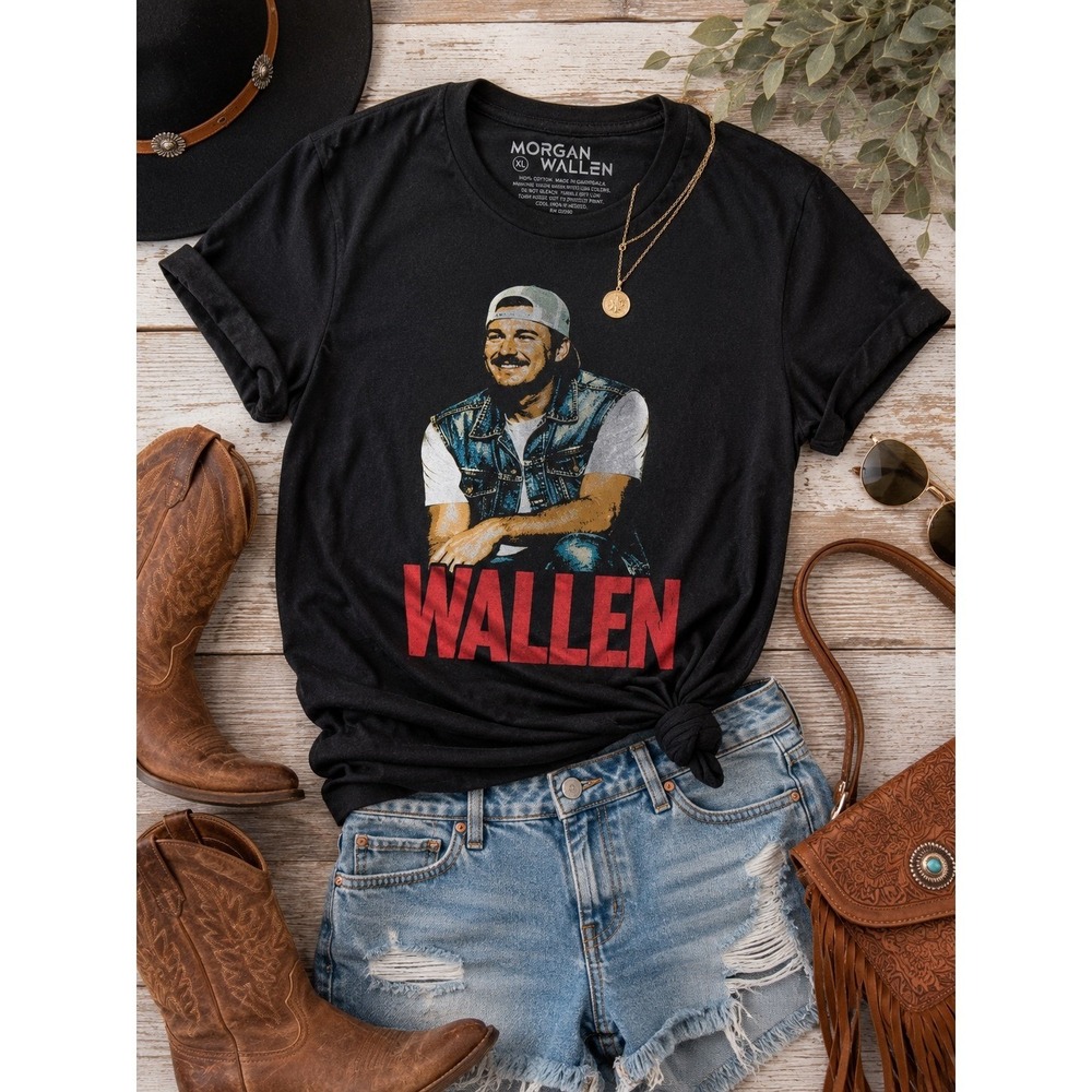 Official Morgan Wallen Graphic T Shirt XL Black Country Concert Band Tee Cotton